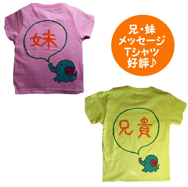 お年玉クーポン付 ペア割 姉弟 お揃い服 ペア オリジナル 名入れtシャツ メッセージ ペア 姉弟 お揃い服 姉弟ペアルック こども服 名入り 姉弟コーデ ギフトペア Tシャツ Tシャツ 出産祝い 内祝い 運動会 保育園 動物園 オンリーワン 長袖 トップスのおすすめ キテミヨ