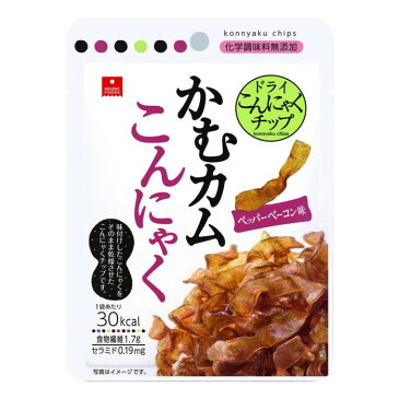 アスザックフーズ かむカムこんにゃく ペッパーベーコン味 60袋(10袋×6箱)　メーカ直送品　　代引き不可/同梱不可