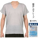 M.L.LL...メーカー直販 綿 半袖U首シャツ グレー メンズ 夏 涼しい クレープ 上物 メンズ下着 波しぼ クレープ肌着 ★1枚ならメール便選択可★メンズ 紳士 男物(4)