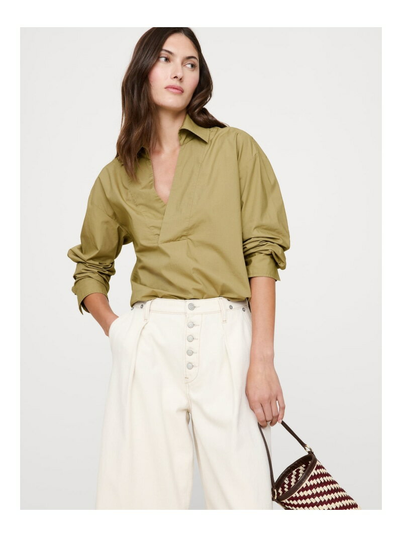 【SALE／36%OFF】(W)オーバーサイズ ロングスリーブ ポップオーバーチュニック BANANA REPUBLIC バナナ・リパブリック トップス シャツ・ブラウス グリーン ブルー ホワイト【RBA_E】【送料無料】[Rakuten Fashion]のサムネイル