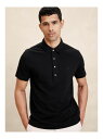 【SALE/40%OFF】(M)Luxury-Touch ピケポロシャツ BANANA REPUBLIC バナナ・リパブリック トップス ポロシャツ ブラック ...