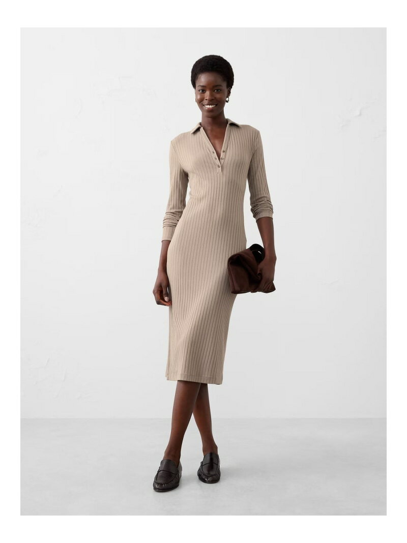 (W)BANANA REPUBLIC FACTORY STORE　　ワイドリブニット ミディワンピース BANANA REPUBLIC FACTORY ST..