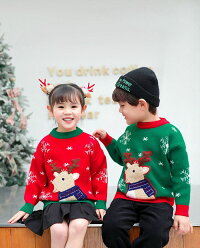 クリスマス セーター キッズ 子供 クリスマスセーター サンタ服 キッズトナカイ ジュニア トップス 防寒 ベビー 子ども アウターウェア カジュアル 暖かい 誕生日 プレゼント 90/100/110/120/130cm 子供服 クリスマス衣装 男の子 女の子(4)