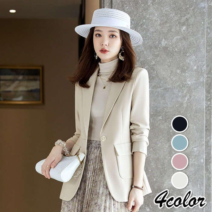 【オープン記念！30%OFFクーポン】ブレザー スーツ レディース 春秋 黒 ブレザー オフィス 30代アウター カジュアル 韓国風 通勤OL 40代50代 パーティー 結婚式 披露宴 二次会 フォーマル セレモニー お呼ばれ 入園式 長袖テーラードジャケット シンプル オシャレスーツのサムネイル