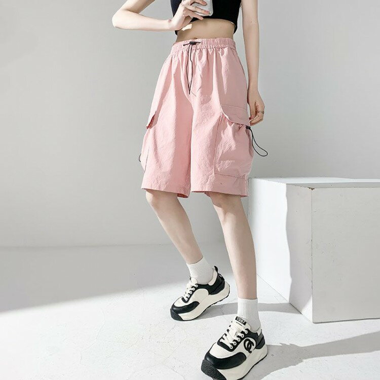 【クーポン利用で10%OFF】ハーフパンツ レディース 夏 水陸両用 カーゴパンツ カーゴ 体型カバー ウエ..