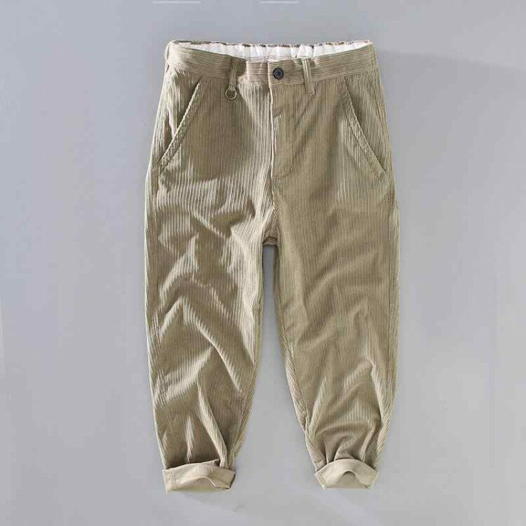 【クーポン利用で10%OFF】パンツ メンズ 秋冬 コーデュロイ 多ポケット リラックスフィット ストレッチ イージーケア テーパード 9分丈 ゆったり カジュアル