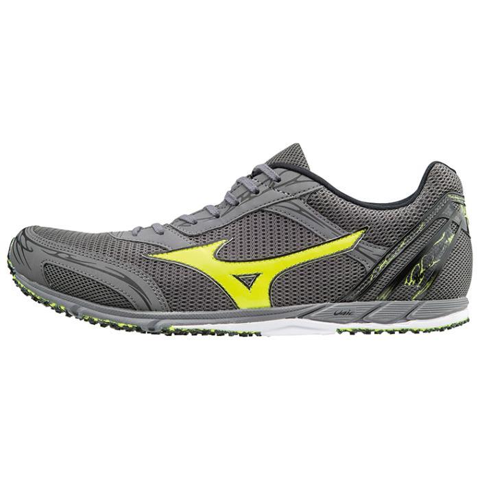 (K)在庫限り ミズノ (U1GD172047) ランニングシューズ ウェーブエキデン11 ダークグレー/イエロー