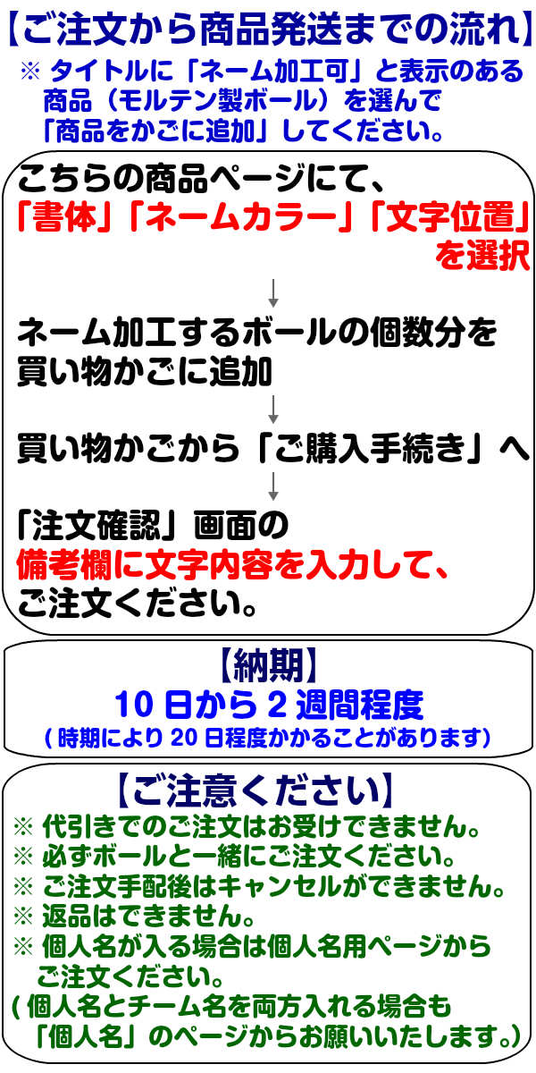 (※ボールは別売りです) モルテン バレーボール ネーム入れ加工 1個分 (※チーム/学校名/番号/その他) (キャンセル/交換不可) MOL-NAME-TEAM-VB