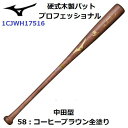 ミズノ (1CJWH17516) 野球 硬式木製バット プロフェッショナル メイプル 中田型(M)