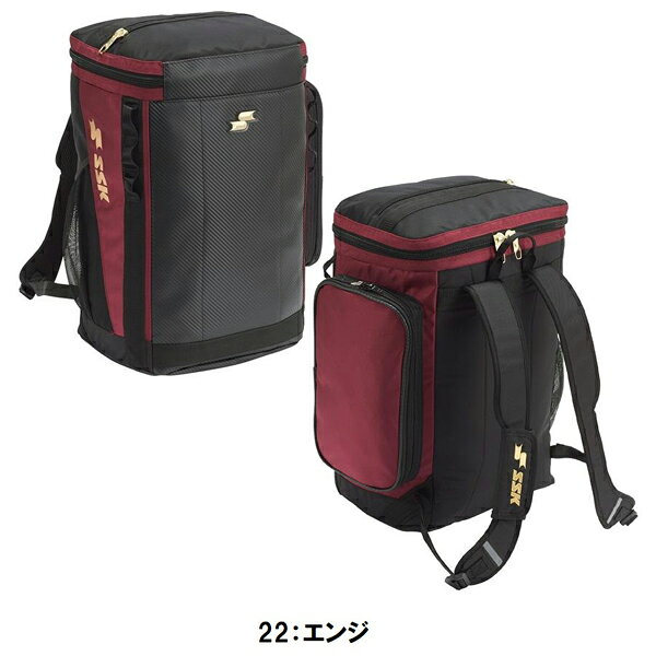 返品不可 エスエスケイ (BA6250) 野球 ナイロン バックパック (M)