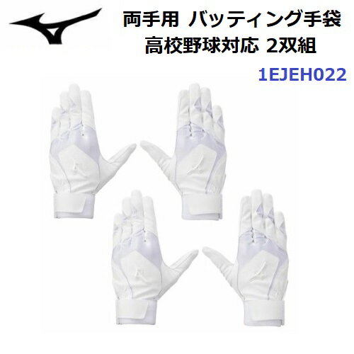 人気 ミズノ (1EJEH022) バッティンググローブ 両手用 2双組 高校野球ルール対応モデル (B)