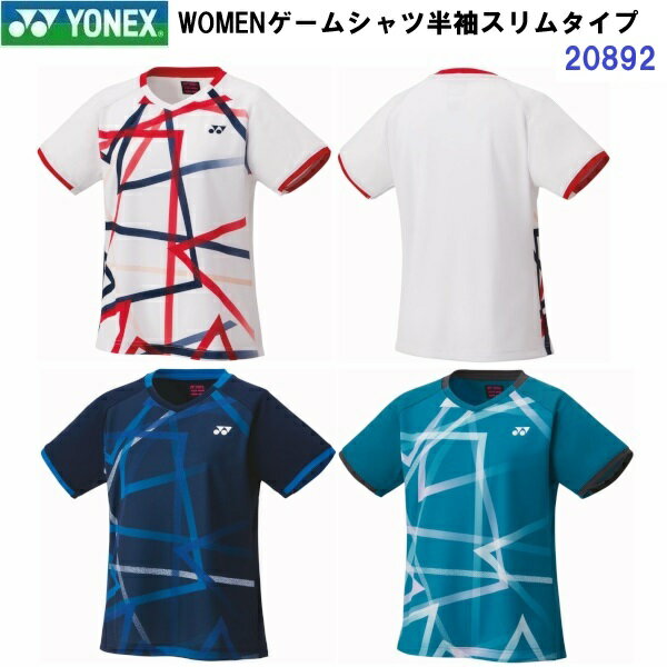 【仕様】 ・素材：ポリエステル100% ・サイズ規格：WOMEN(WS3)スリムタイプ ・日本製 【機能】 ・ベリークール ・吸汗速乾 ・UVカット ・制電 ・JSTA(ソフトテニスルール対応) ・日本バドミントン協会審査合格品 【特徴】 ・ベリークールテクノロジー搭載。 ・キシリトール効果で-3℃の涼感。樹木や植物から作られる天然成分キシリトールを生地に採用。 ・汗と接して吸熱反応を起こすことでウェア内の温度を約3℃低下させます。 ※プリント生地の都合上、柄の見え方が異なる場合があります。 【カラー展開】 ・011：ホワイト ・019：ネイビーブルー ・817：ティールブルー 【サイズ(WOMEN)】 ・S/M/L/O/XOサイズ