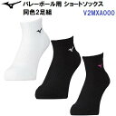 ミズノ (V2MXA000) バレーボール ショートソックス 2足組 (M)