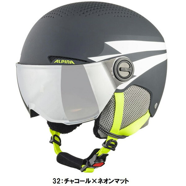 返品不可 人気 25-26 アルピナ (A9229) スキー ヘルメット ジュニア バイザー付 ZUPO VISOR (BM) 2
