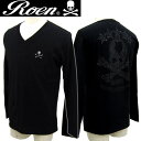 Roen ロエン Black Swaro V-neck L T ブラックスワロVネックロングTシャツ メンズ 72147093 スカル【3980円以上購入で送料無料】