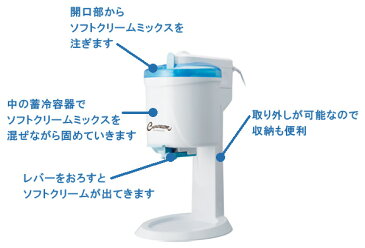 【送料無料】電動ソフトクリームメーカー DSC-18BL レシピ付き【ZIPで紹介 手作りアイス ドウシシャ アイスクリーム パーティ】【7,000円以上購入で送料無料】