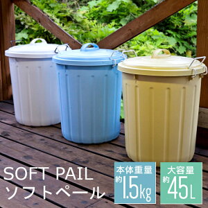 ＼18日ほぼ全品P3倍／ゴミ箱 45リットル おしゃれ 分別ごみ箱 45L ふた付き 屋外 キッチン 丸型 蓋付きペール ソフトペール PE-45L ふた付きゴミ箱 大容量 アイリスオーヤマ ダストボックス 蓋 フタ おもちゃ箱 収納 資源ゴミ 分別 ボックス おしゃれ コンパクト