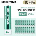 【20本パック】乾電池 アルカリ 単4 単4形 電池 備蓄 消耗品 送料無料 BIGCAPA basic+ 単4形アルカリ乾電池20本パック LR03Bbp/2...