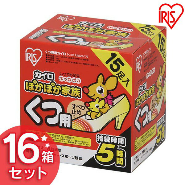 【16箱セット】ぽかぽか家族 くつ用 PKN-15K 240足（15足×16） アイリスオーヤマ送料無料 カイロ くつ 足 足先 防寒 寒さ対策