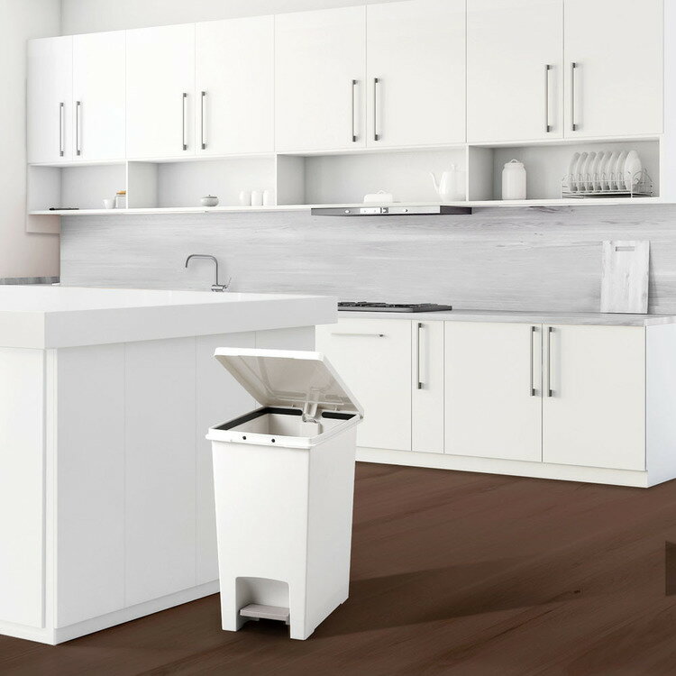 ゴミ箱 インテリア ダストボックス エバン ペダルペール20L ホワイト A6001ペダルペール ゴミ箱 屋内ペール 手が触れない ダストボックス シンプル スタイリッシュ 足で開ける 清潔 キッチン 【B】 [2]