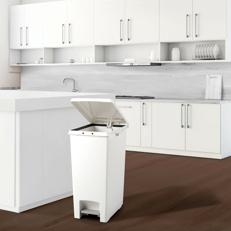 ゴミ箱 インテリア ダストボックス エバン ペダルペール45L ホワイト A6003ペダルペール ゴミ箱 屋内ペール 手が触れない ダストボックス シンプル スタイリッシュ 足で開ける 清潔 キッチン 【B】 [2]