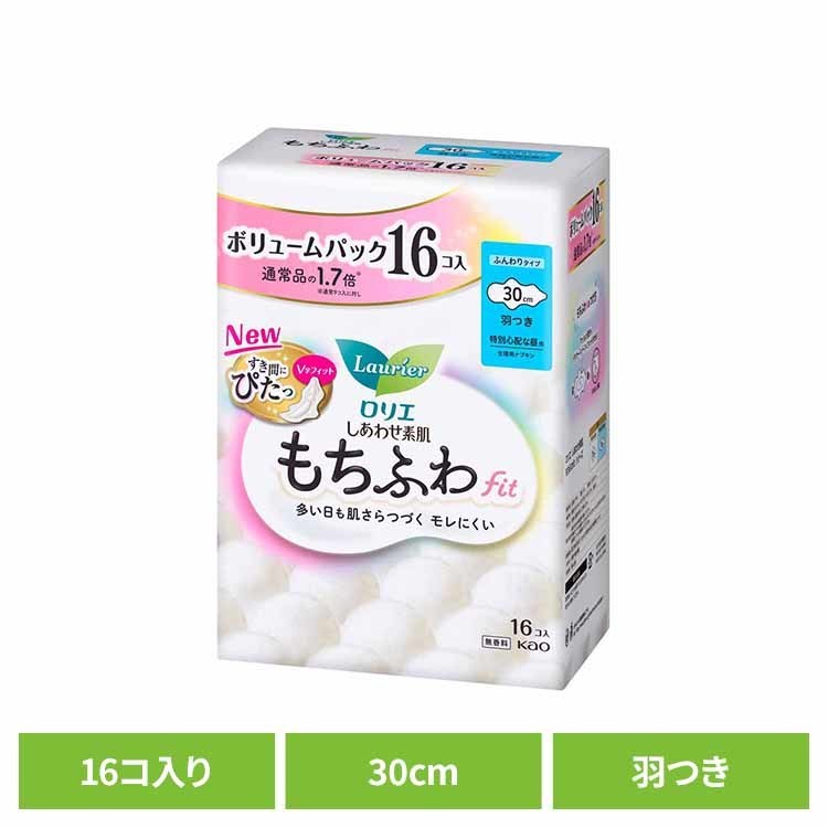 Rakuten - ロリエS もちふわfit 特別心配な昼用 羽つき16コ 花王 ロリエ もちふわ ロリエしあわせ素肌 しあわせ素肌 ロリエもちふわ もちフワ 大容量 もちふわfit 無香料 KAO