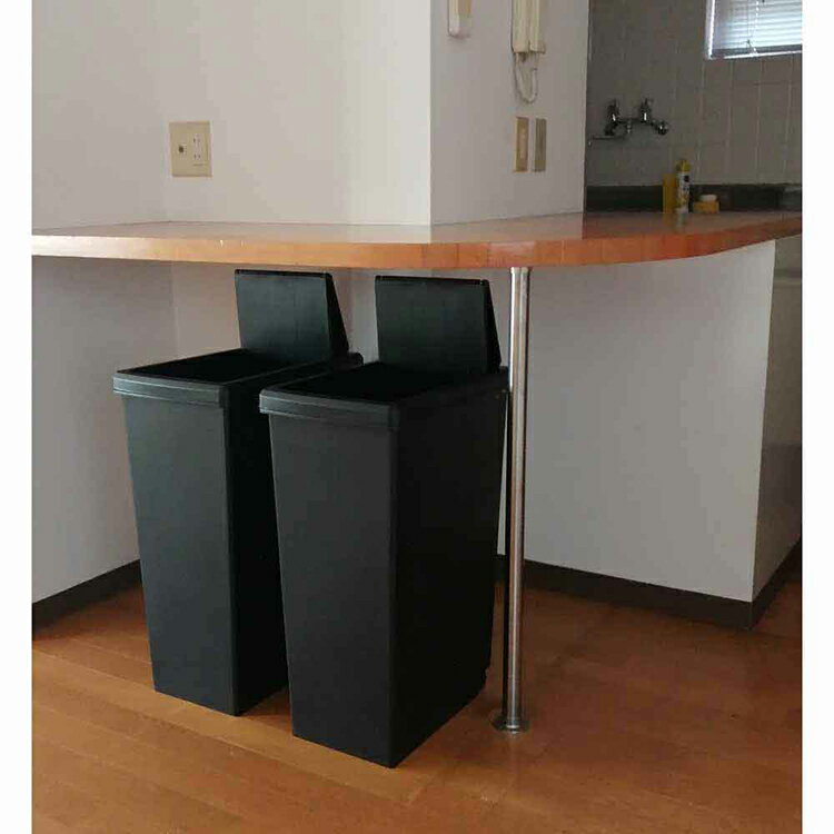 スライドペール 45L ゴミ箱 スライドペール ごみ箱 棚下ペール カラーペール 分別ゴミ箱 おしゃれスタイリッシュ 機能性ペール 45L 45L以上ゴミ箱 平和工業 ホワイト ブラック ナイトブルー クールグレー ミルクティーベージュ [2]