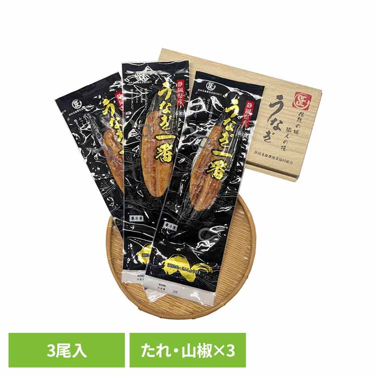 静岡うなぎ漁業協同組合　静岡県産うなぎ蒲焼3尾 うなぎ 静岡 蒲焼 長焼 国産 グルメ お取り寄せ ギフト 贈答 冷凍 【TD】 【代引不可】