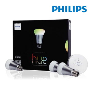 Philips フィリップス hue LEDランプ スターターセット ワイヤレス 電球システム 送料無料 LED 電気 ランプ 明かり 電球 LED電球 ワイヤレス電球 調光 調色 目覚まし シンプル コンパクト 新生活 一人暮らし 家電 生活家電