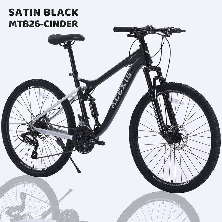 快適空間のお手伝い B&Cの【完成車】ACEXISマウンテンバイクシマノ 24段変速 Cinder マウンテンバイク MTB 26インチ 自転車 前後サスペンション シマノ shimano 21段変速 MTB26 ACEXIS ブラック オリーブ ブルー【TD】 【代引不可】｜アングル2