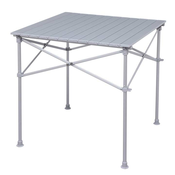 アルミロールテーブル 70cm×70cm ロールテーブル レジャーロールテーブル ピクニックテーブル BBQテーブル ロール式 キャンプ用品 キャンプ レジャー 折りたたみ アルミ製 ロールタイプ ロールテーブル BBQ 海 山【D】