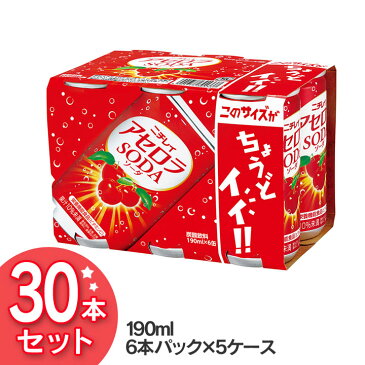 アセロラソーダ 190ml缶 6缶パック×5 FADS6ビタミン ジュース 炭酸飲料 SUNTORY ビタミン炭酸飲料 ビタミンSUNTORY ジュース炭酸飲料 炭酸飲料ビタミン SUNTORYビタミン 炭酸飲料ジュース サントリー 【D】