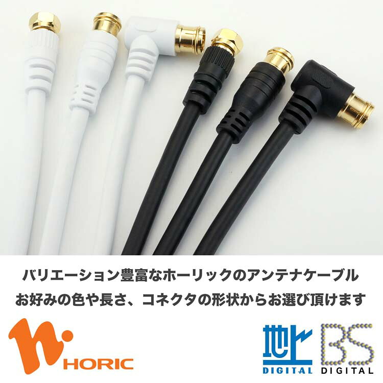 アンテナケーブル 2m 両側ネジ式コネクタ 白 HAT20-915SS送料無料 4K 8K 対応 地デ...