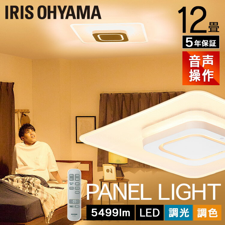 LEDシーリングライト 音声操作 パネルライト 12畳送料無料 シーリングライト パネルライト LED ライト 電気 電灯 あかり 調光 調色 音声操作 音声認識 スピーカー不要 Wi-Fi不要 リモコン付き 角型 節電 省エネ 白 CEK-A12DLPSV