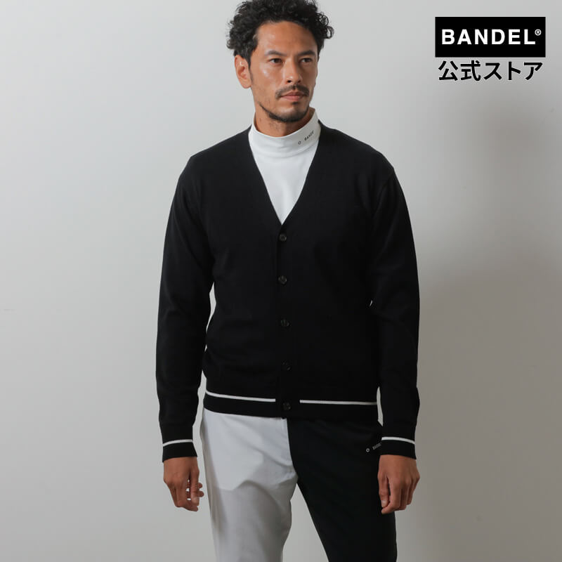 バンデル BASIC KNIT CARDIGAN カーディガン 長袖 ゴルフ シャツ ホワイト ブラック バンデル メンズ スポーツ