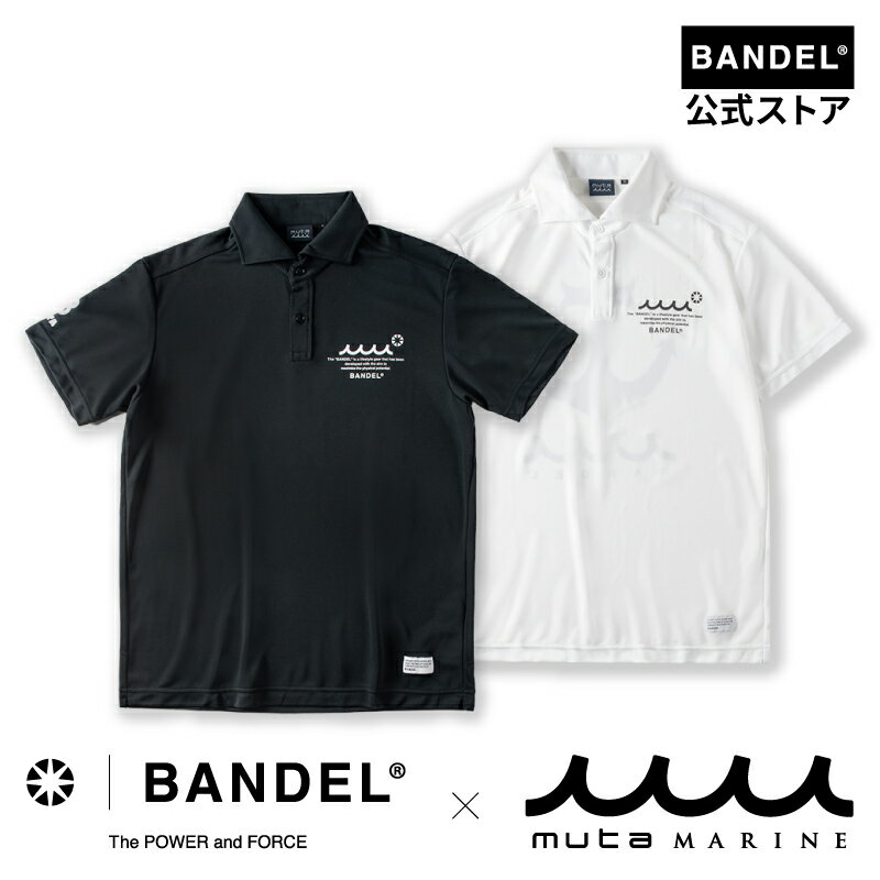 BANDEL×muta Limited S/S POLO Black White バンデル ムータ ポロシャツ 半袖 ゴルフ シャツ ホワイト...