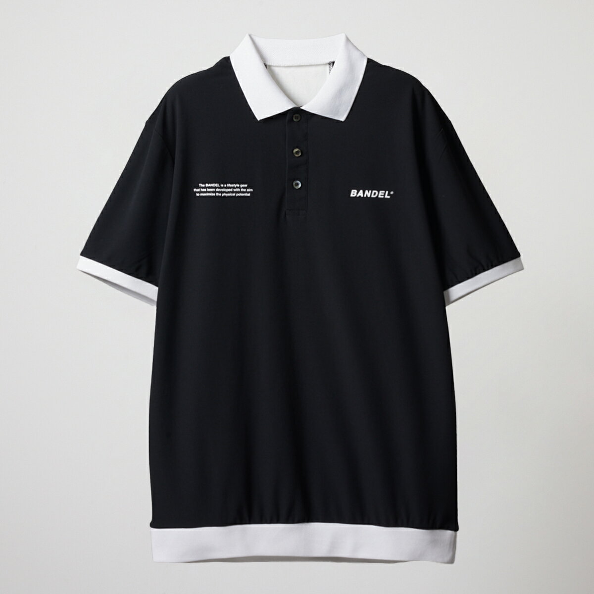 バンデル ゴルフ BICOLOR RIB S/S POLO SHIRTS BANDEL ポロシャツ シャツ ホワイト ブラック メンズ スポーツ 男性 バンデルゴルフ