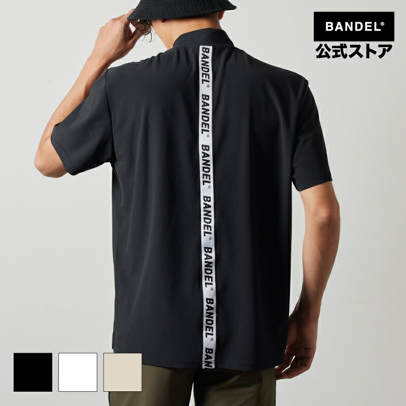 バンデル ゴルフ STRAIGHT LOGO S/S MOCK NECK SHIRTS BANDEL ポロシャツ 長袖 シャツ ホワイト ブラック メンズ スポーツ 男性 バンデルゴルフ