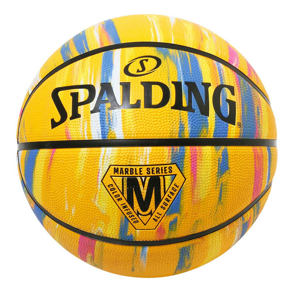 バスケットボール SPALDING ラバーボール マーブル イエロー 6号 外用