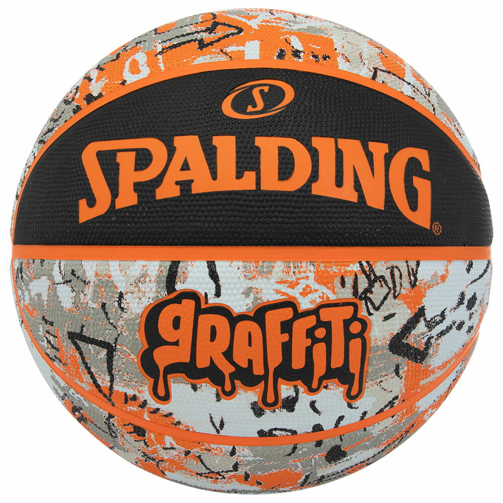 バスケットボール SPALDING ラバーボール グラフィティ オレンジ 7号 外用