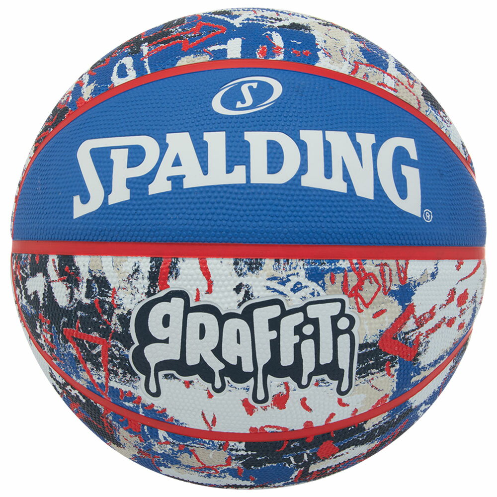 バスケットボール SPALDING ラバーボール グラフィティ ブルー×レッド 5号 外用