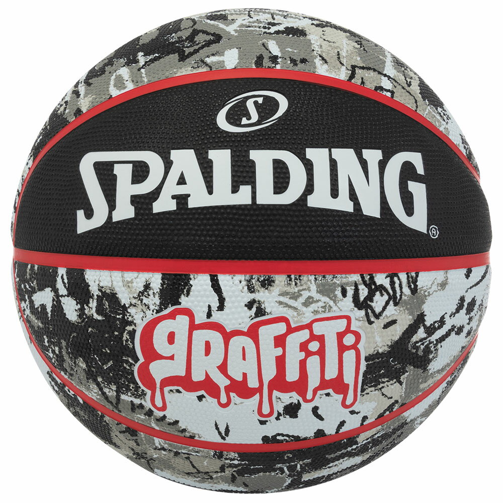 ボール バスケットボール SPALDING ラバーボール グラフィティ ブラック×レッド 7号 外用