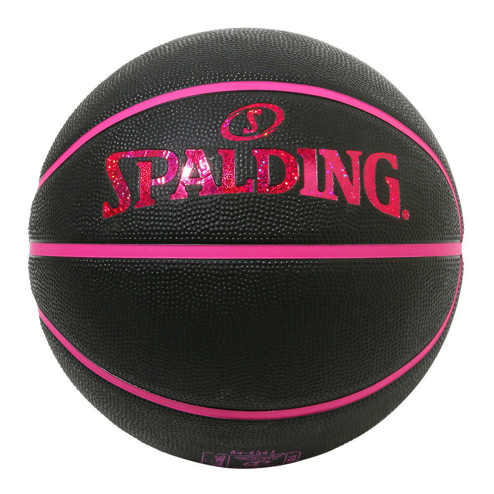 ボール バスケットボール SPALDING ラバーボール ホログラム ブラック×ピンク 6号 外用