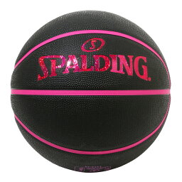 バスケットボール SPALDING ラバーボール ホログラム ブラック×ピンク 5号 外用