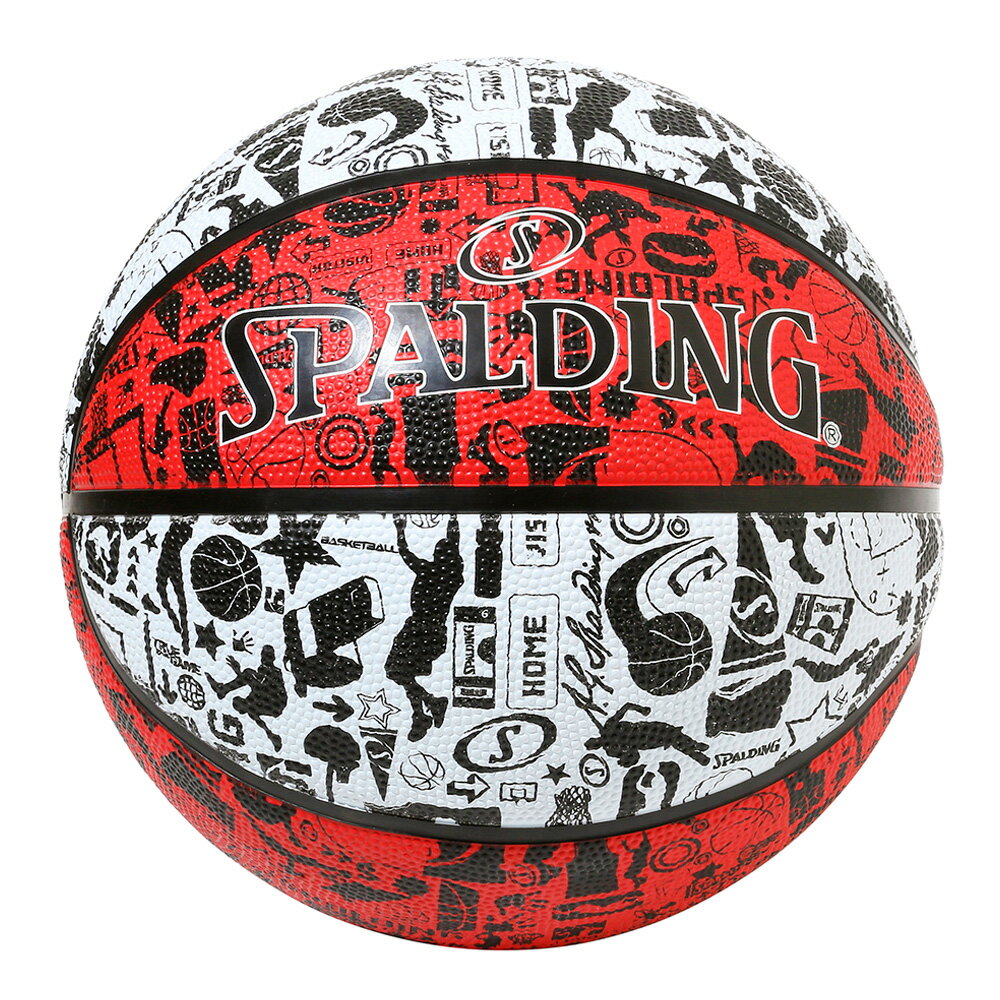 ボール バスケットボール SPALDING ラバーボール グラフィティ レッド×ホワイト 5号 外用