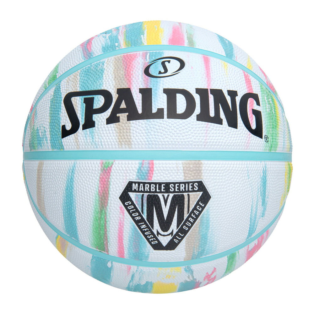 バスケットボール SPALDING ラバーボール マーブル ホワイト パステル 6号 外用