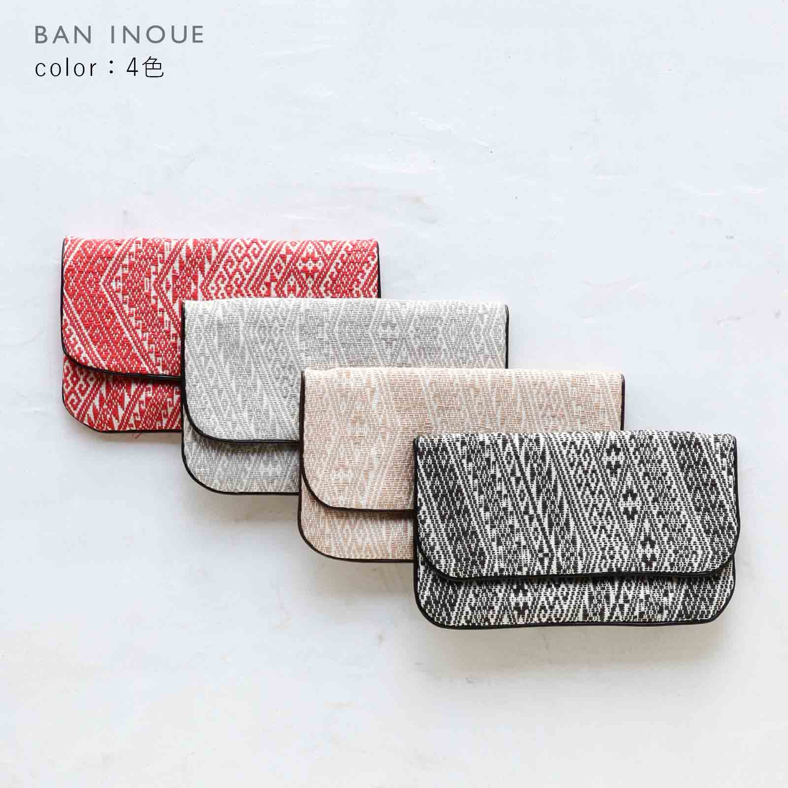 【在庫限り】リネン浮織セカンドポーチ 奈良 蚊帳 麻 日本製 全4色 手織 井上企画 幡 ばんいのうえ BAN INOUE 公式