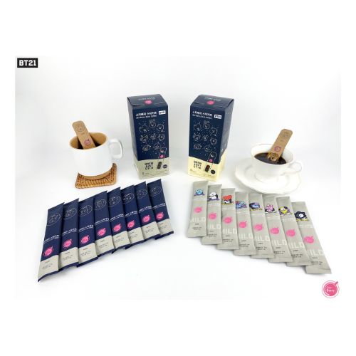 【まとめ買い得】【送料無料】BT21 STIR BERRY STICK Coffee BT2スティックコーヒー　総4個まとめ購入 韓国 韓流 誕生日 記念日 友達 お土産 プレゼント ギフト BTS (一個当たり8個入り)