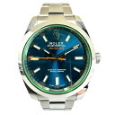 【中古】 ROLEX ロレックス ミルガウス 116400GV Zブルー ランダム 保証書2021年 グリーンサファイア メンズ 腕時計