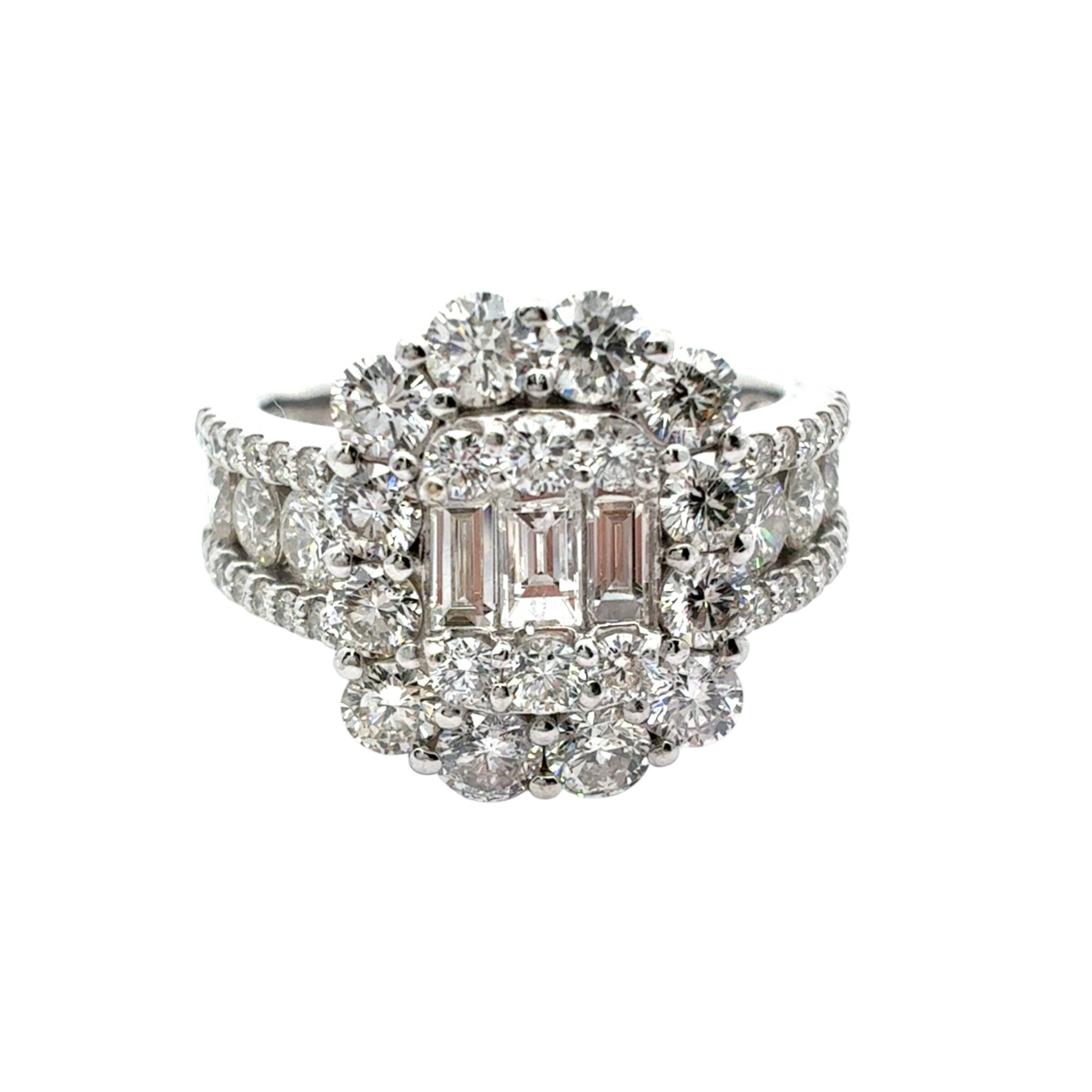Platinum - PT900リング 約7.9g D3.00ct ダイヤ 宝石 ダイヤモンド 約13号前後 ダイヤの指輪 ダイアモンドリング ダイヤモンドリング PT900 ダイヤモンド指輪PT900 プラチナダイヤリング リング 指輪 大粒ダイヤ 4月誕生石 リング【中古】